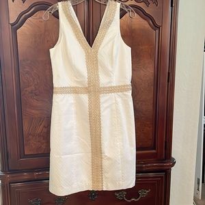 Lily Pulitzer NWOT White and Gold dress size 6